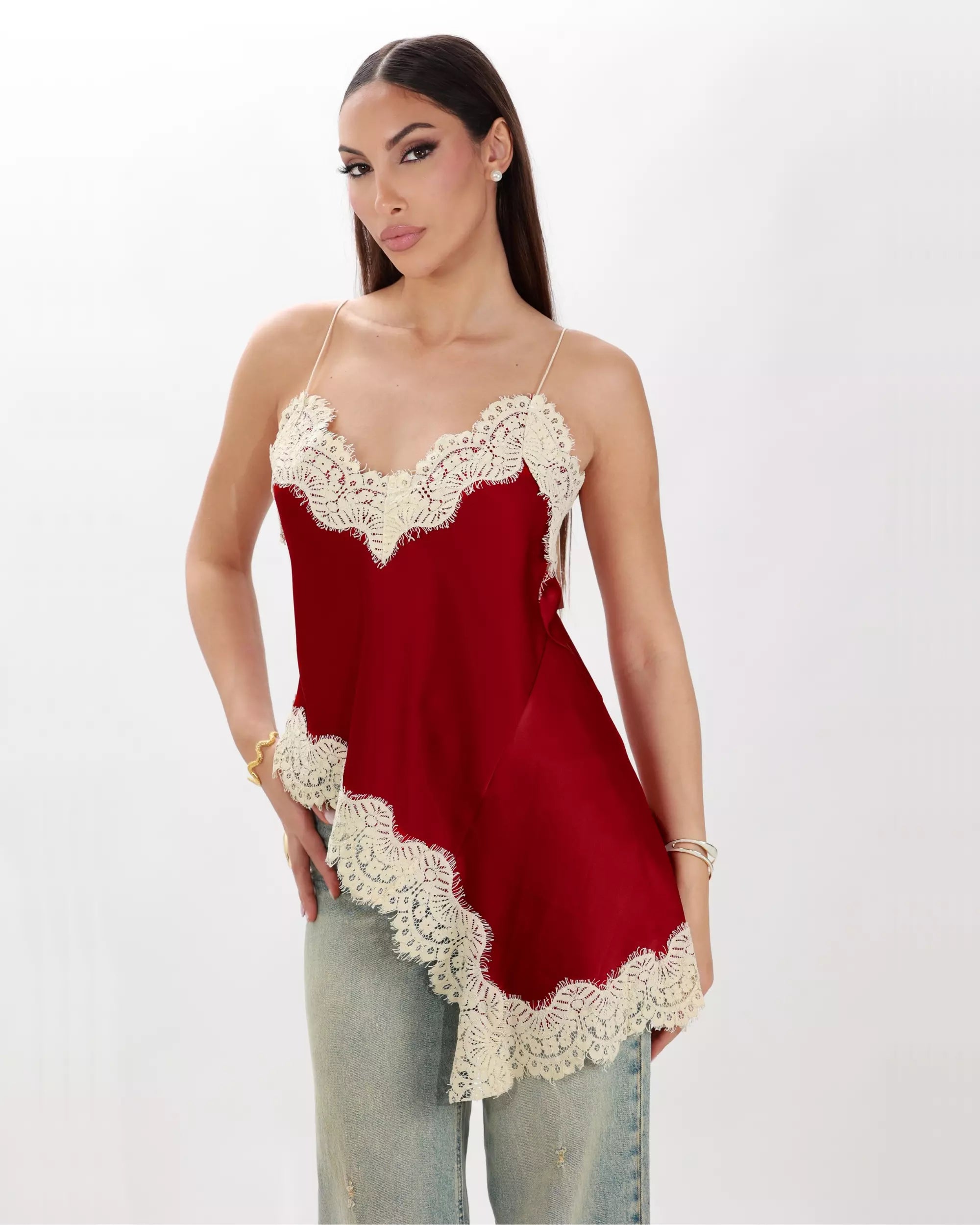 DEA- TOP CON PIZZO ASIMMETRICO