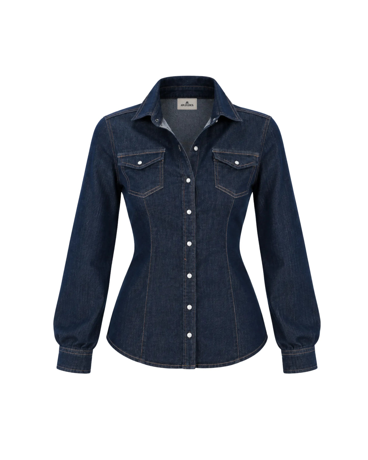 CAMICIA DENIM CON BOTTONI MADREPERLA