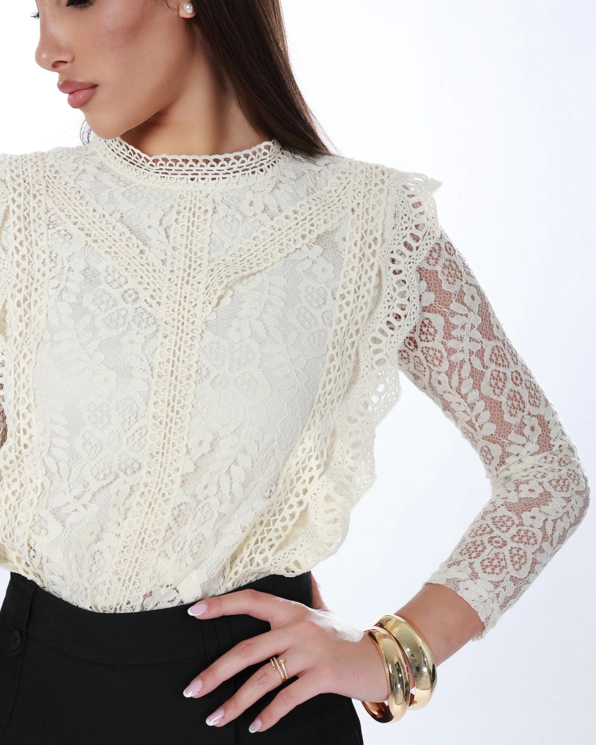 CLEOFE - MAGLIA IN PIZZO COTONATO