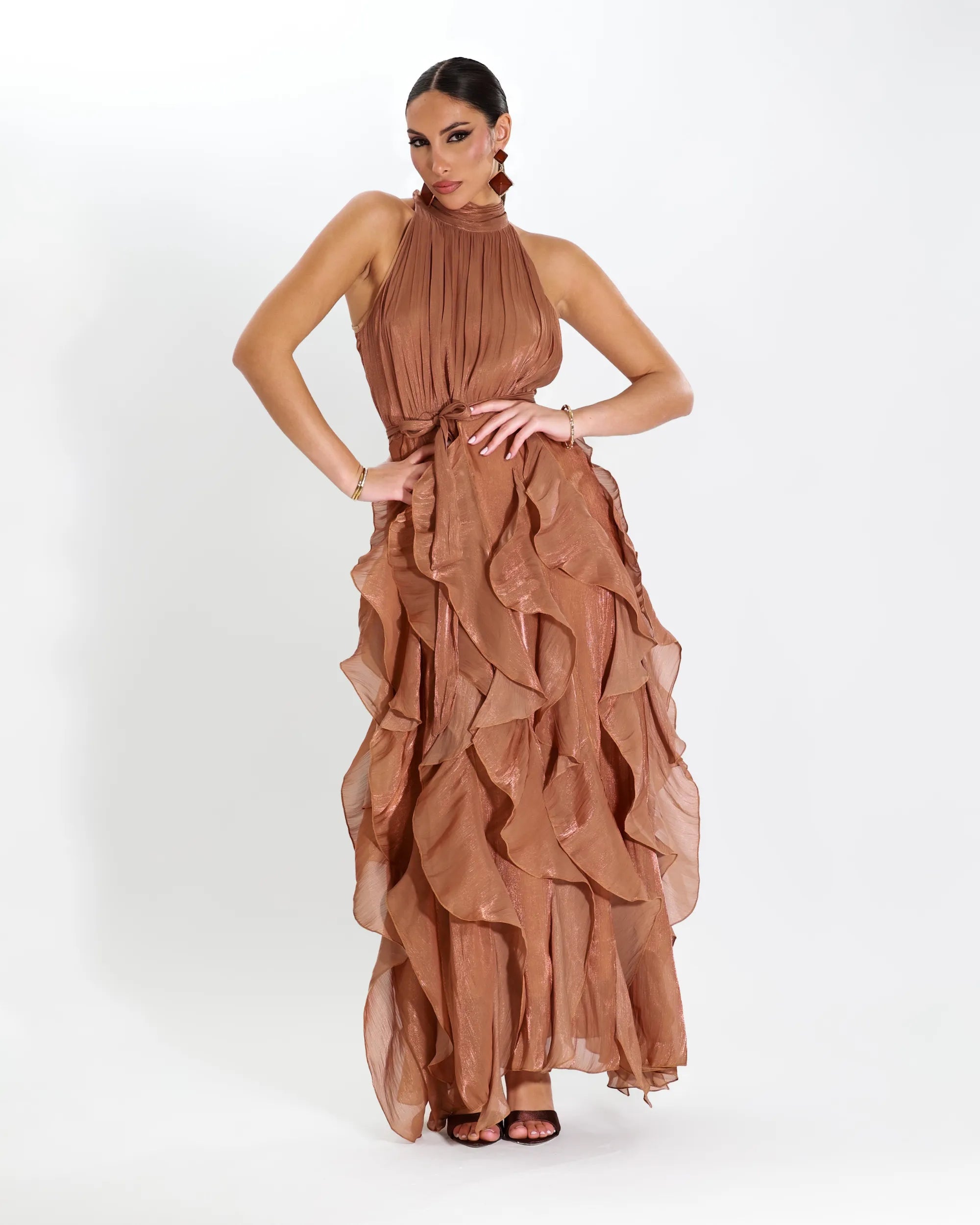 CLOE- ABITO SMANICATO IN CHIFFON