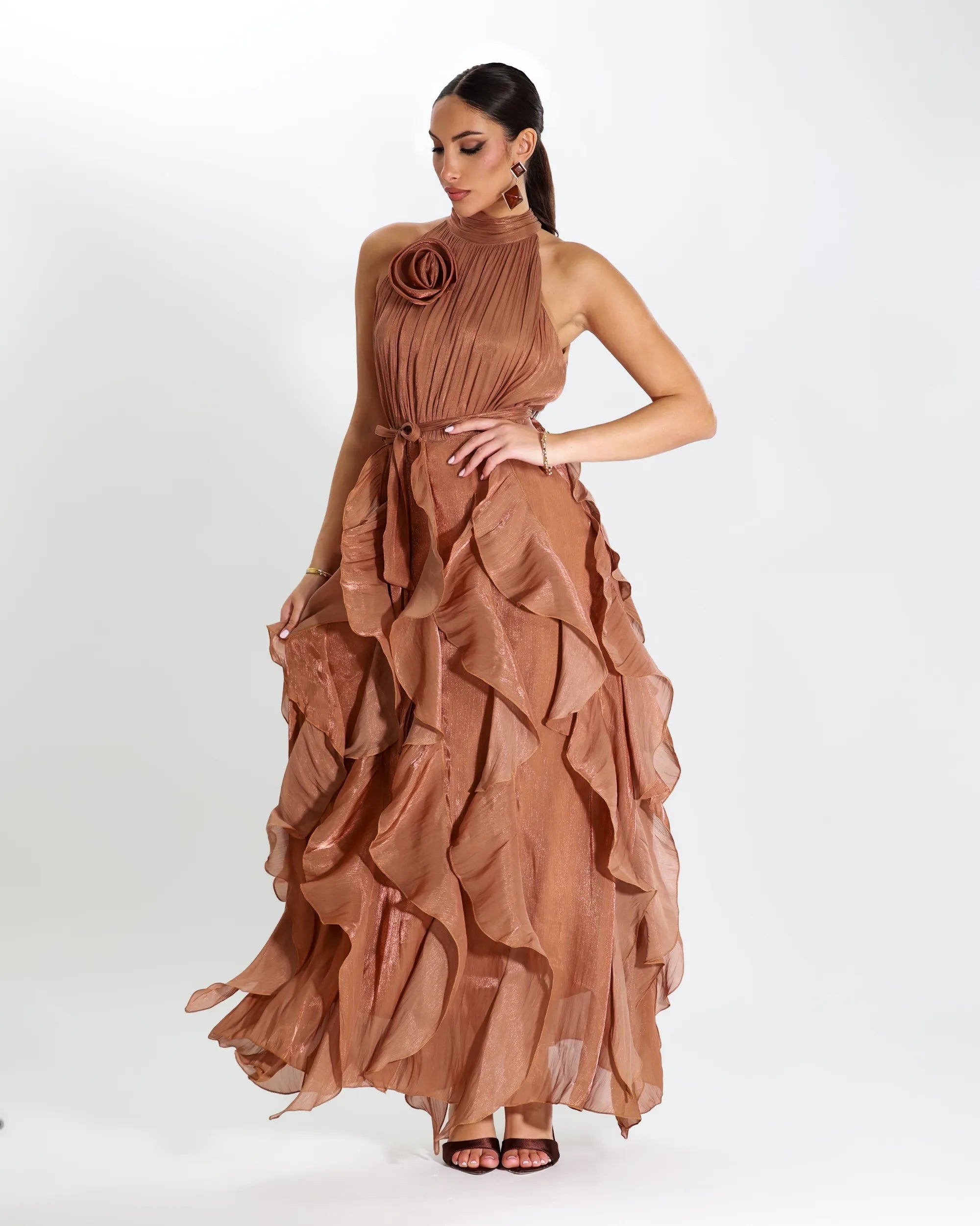 CLOE- ABITO SMANICATO IN CHIFFON