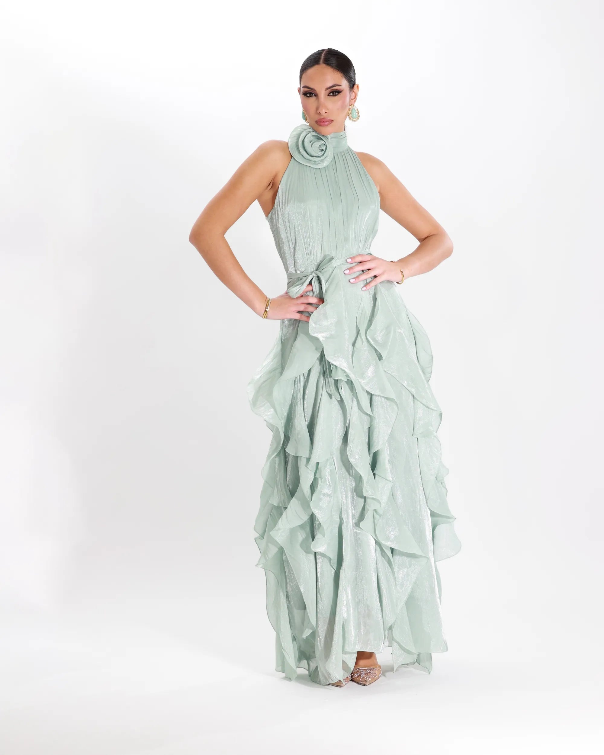 CLOE- ABITO SMANICATO IN CHIFFON