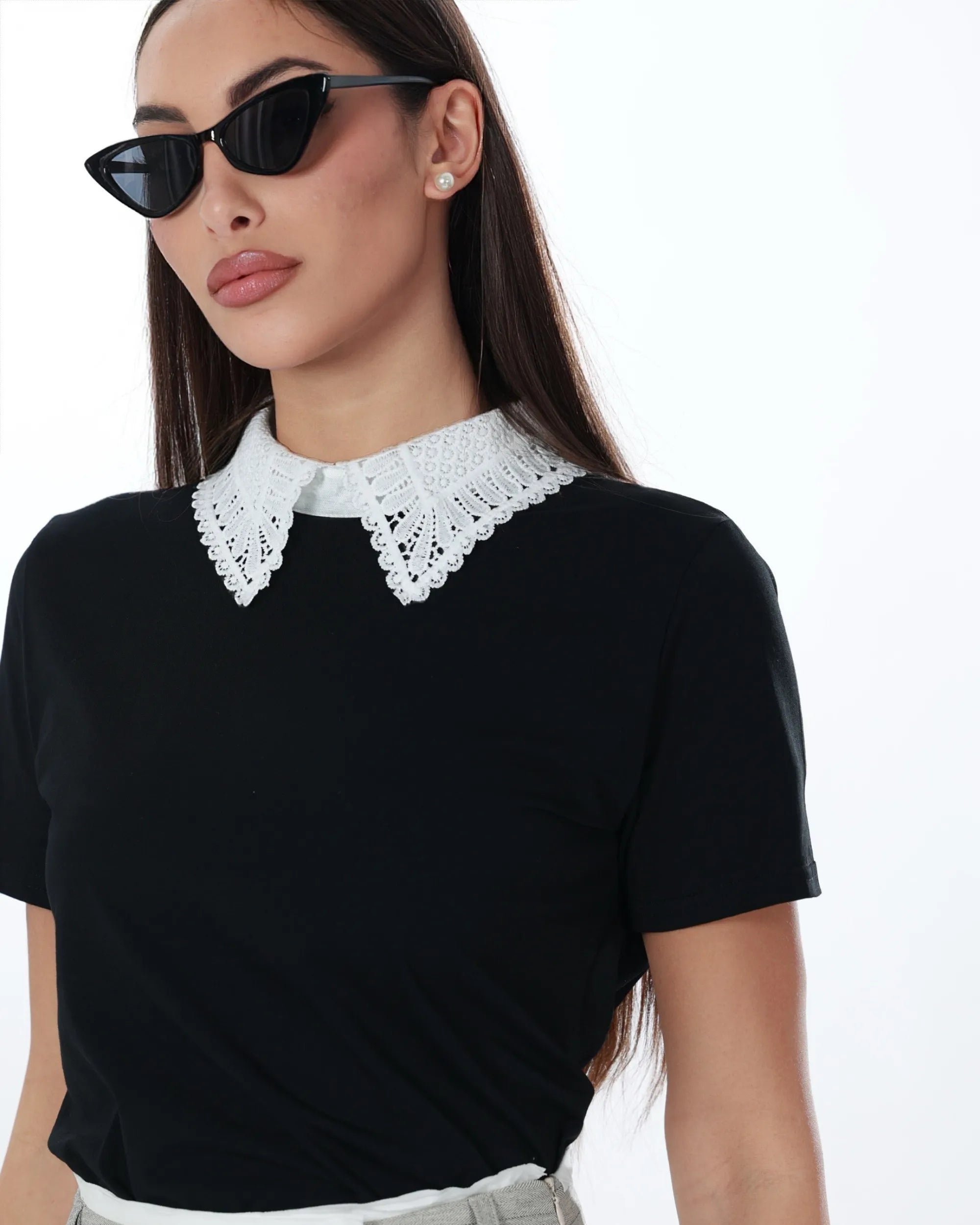 DALIA - POLO CON COLLETTO IN PIZZO