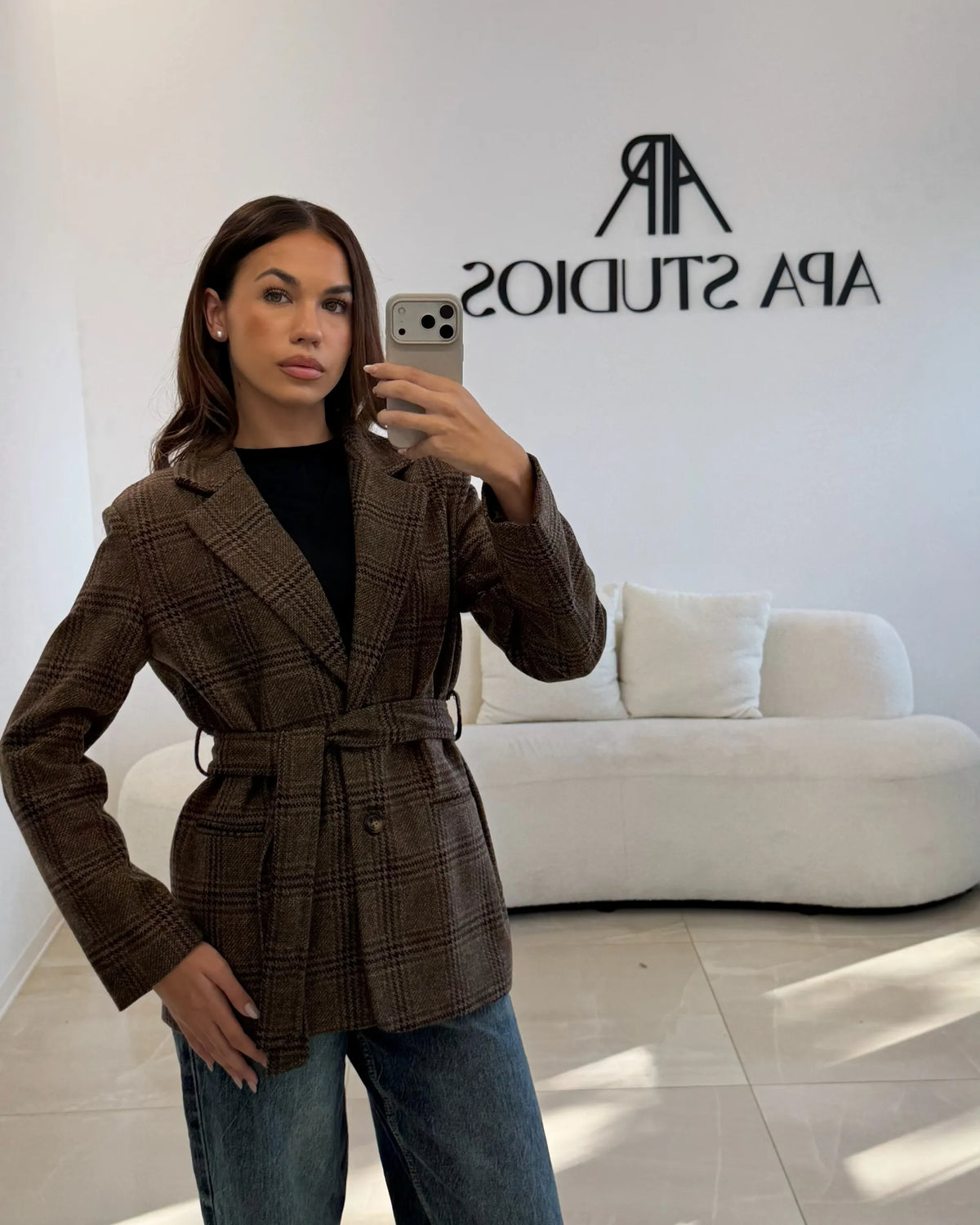 LUXE'- GIACCA CAPPOTTO TARTAN