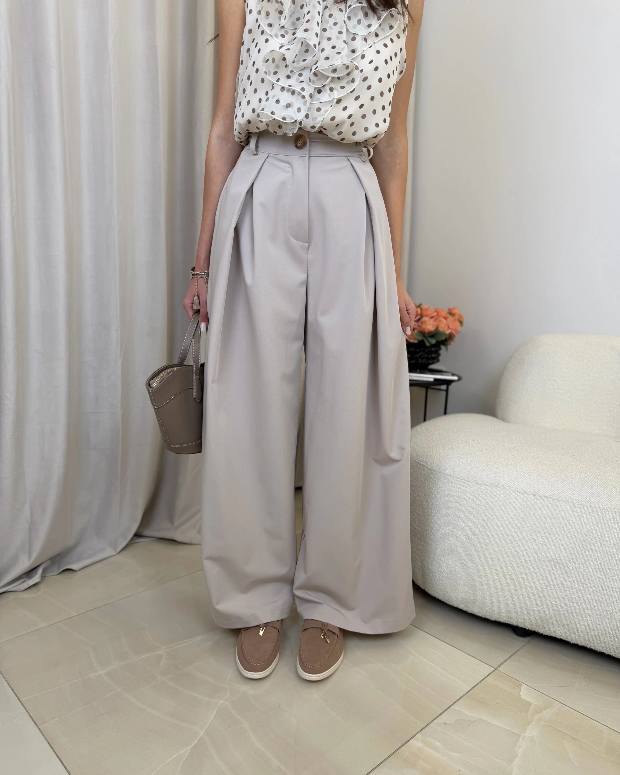 NOELIA - PANTALONE SARTORIALE CON PINCES