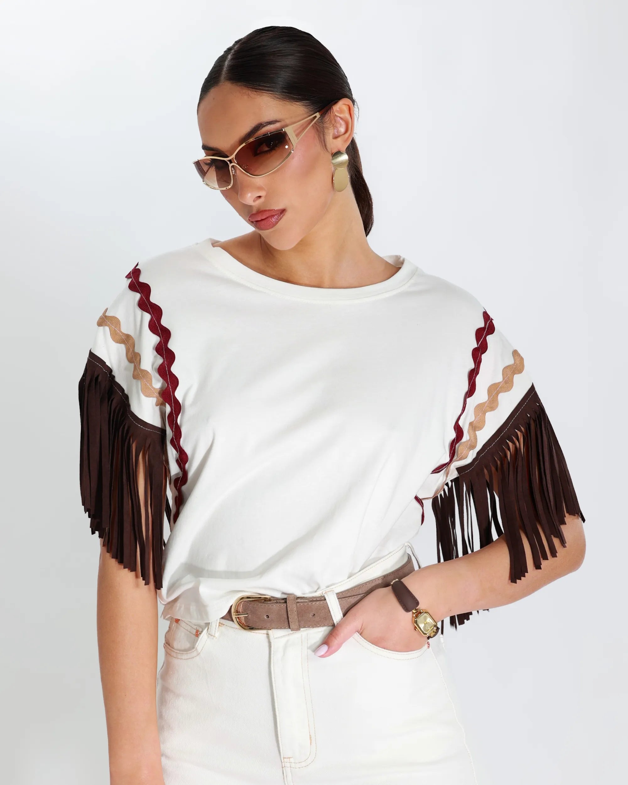 SPIRIT- MAGLIA CON FRANGE