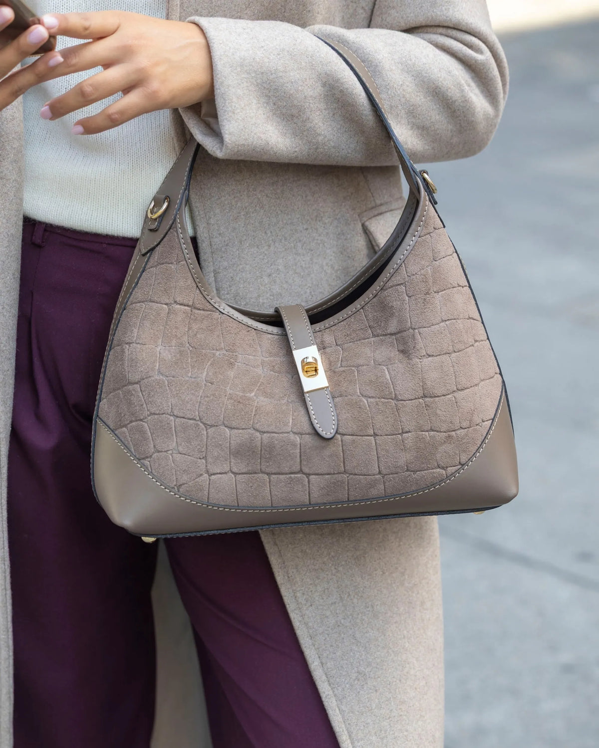 VIRGINIA CROCO SUEDE BIG