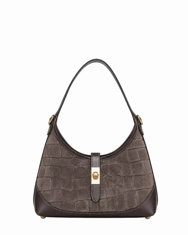 VIRGINIA CROCO SUEDE SMALL