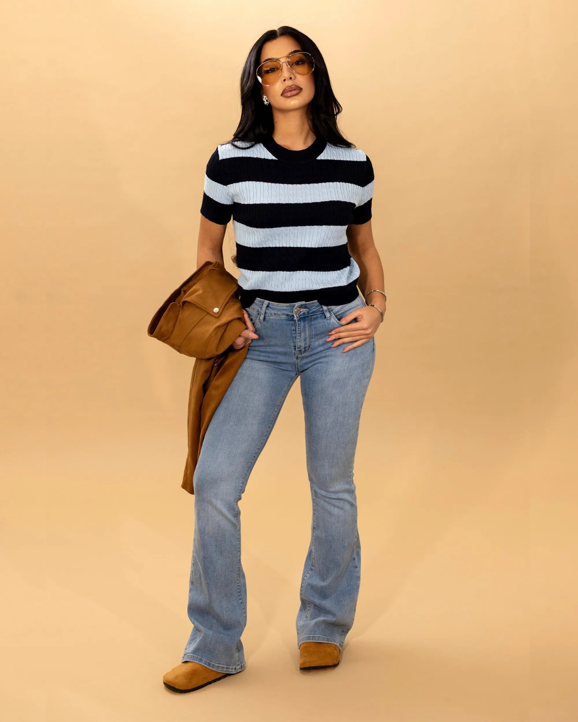 ANNE - JEANS A ZAMPA PUSH UP