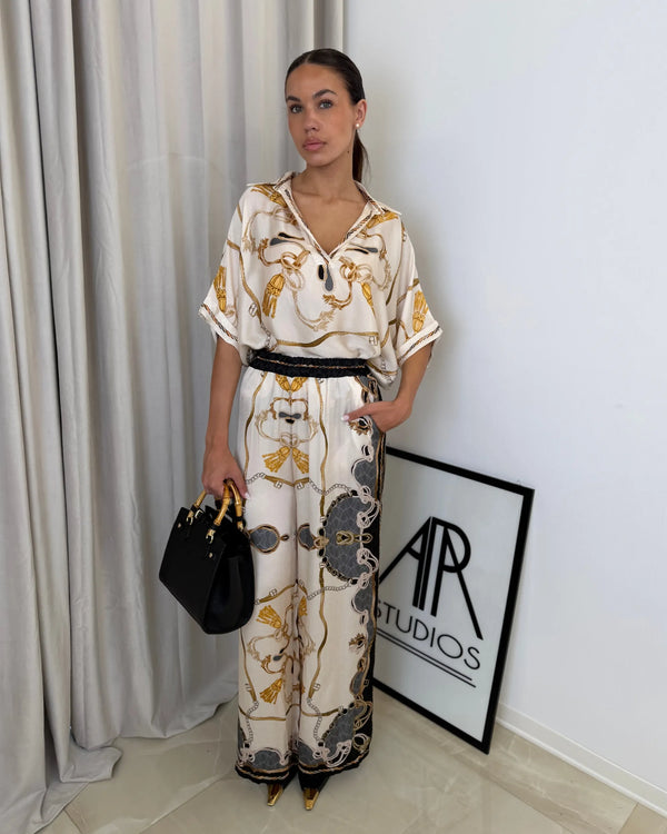PREMIERE MARBELLA - PANTALONE MISTO SETA