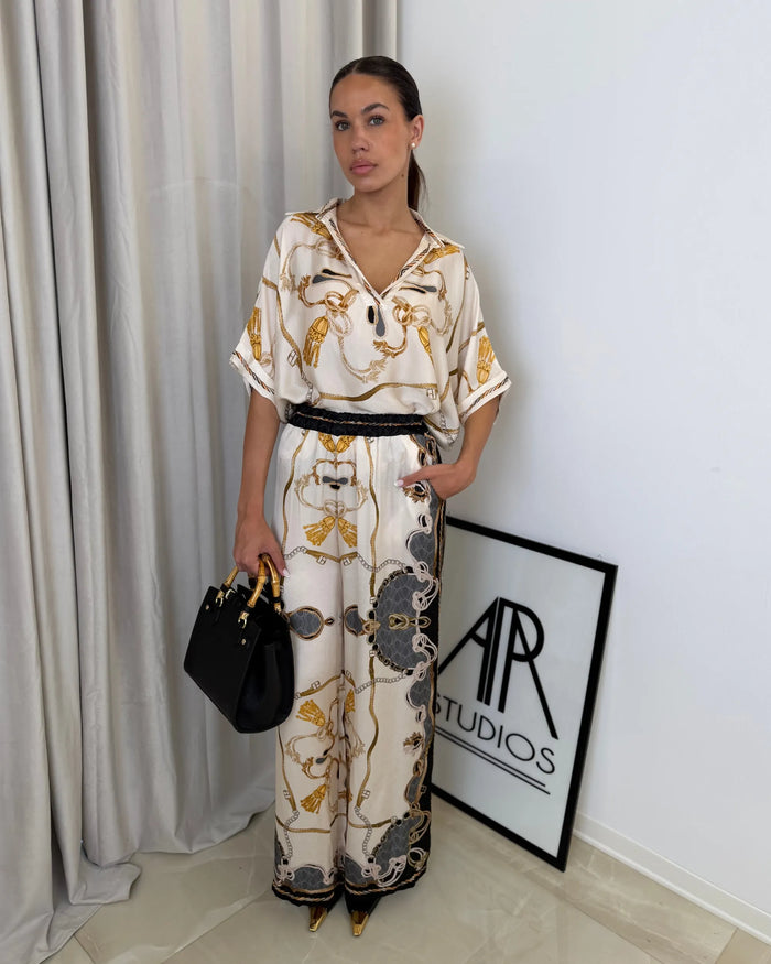 PREMIERE MARBELLA - PANTALONE MISTO SETA
