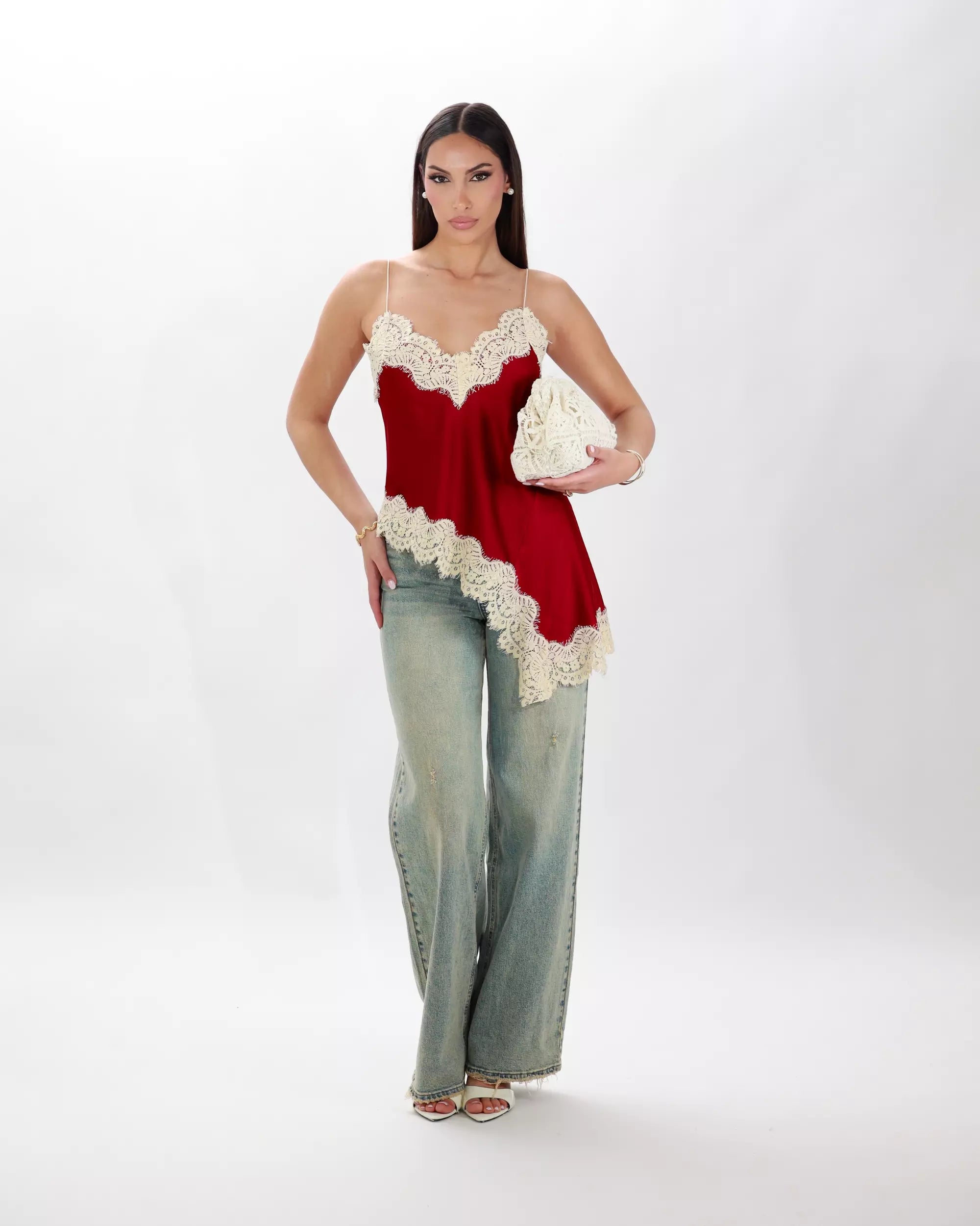 DEA- TOP CON PIZZO ASIMMETRICO