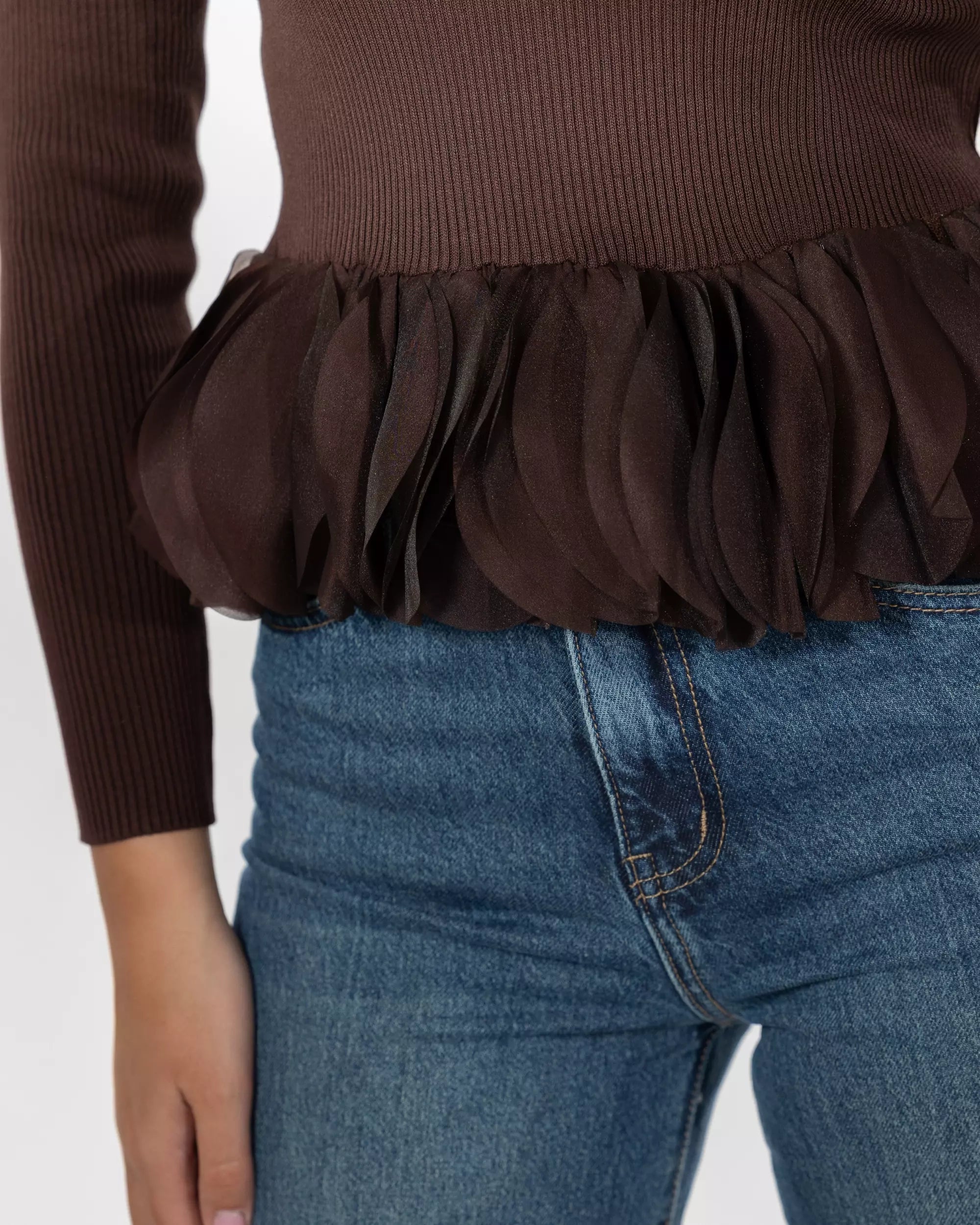 VICTORIA - MAGLIA CON BALZA IN CHIFFON