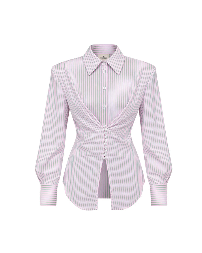 CAMICIA A CORSETTO RIGATA