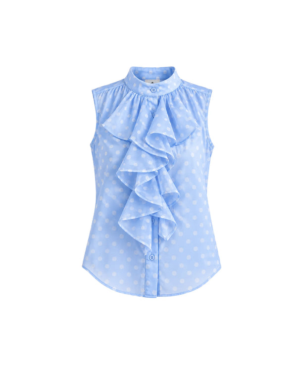 CAMICIA SMANICATA A POIS