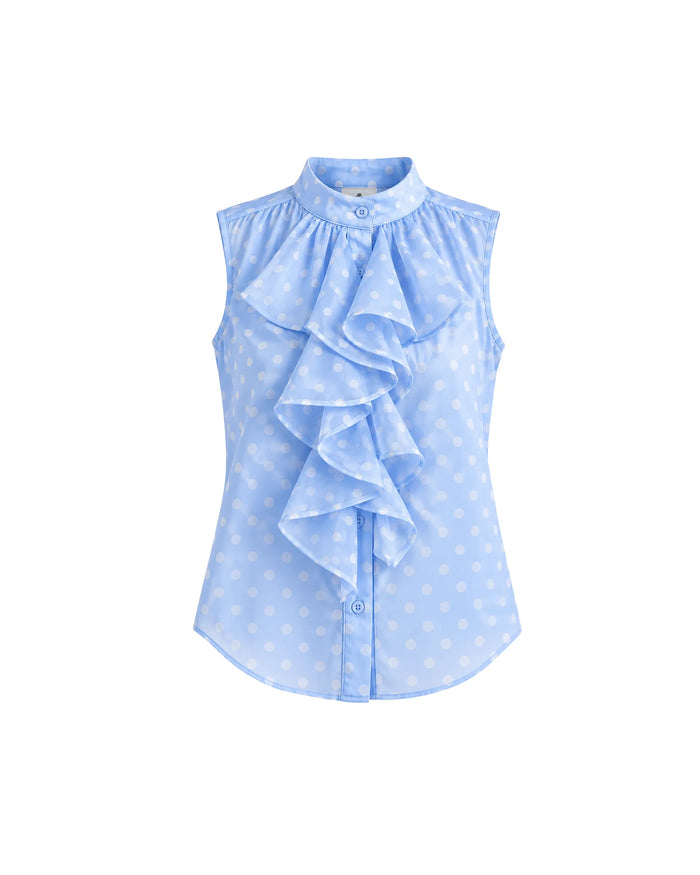 CAMICIA SMANICATA A POIS
