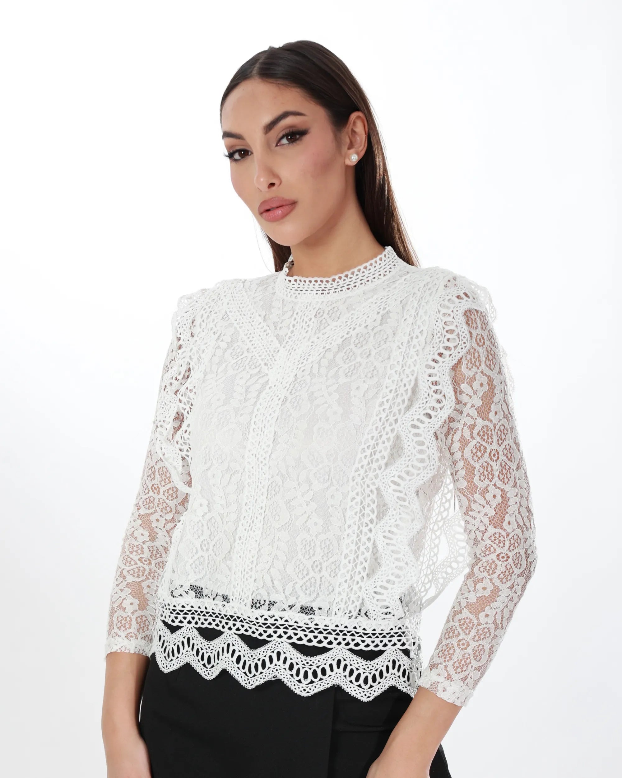 CLEOFE - MAGLIA IN PIZZO COTONATO