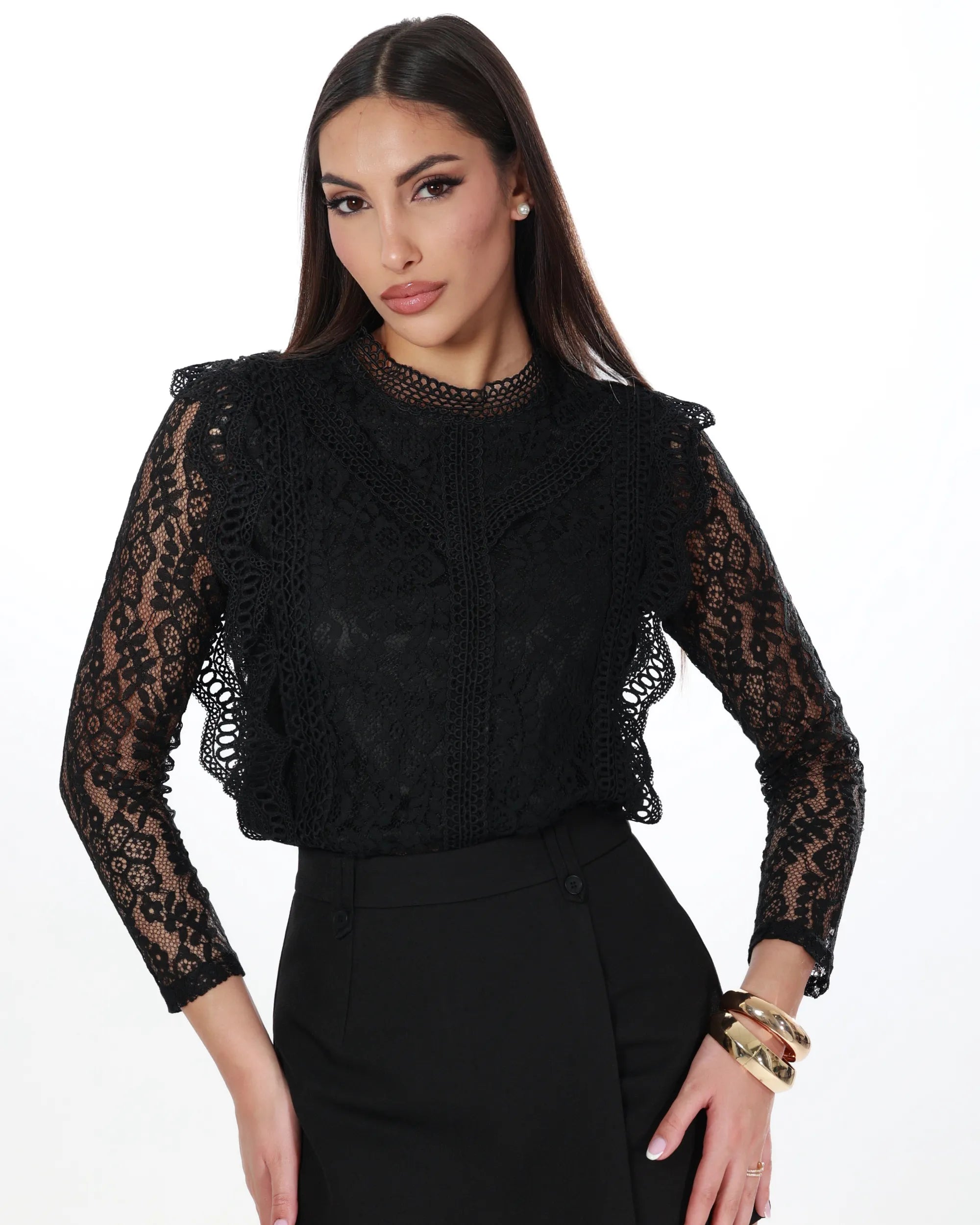 CLEOFE - MAGLIA IN PIZZO COTONATO