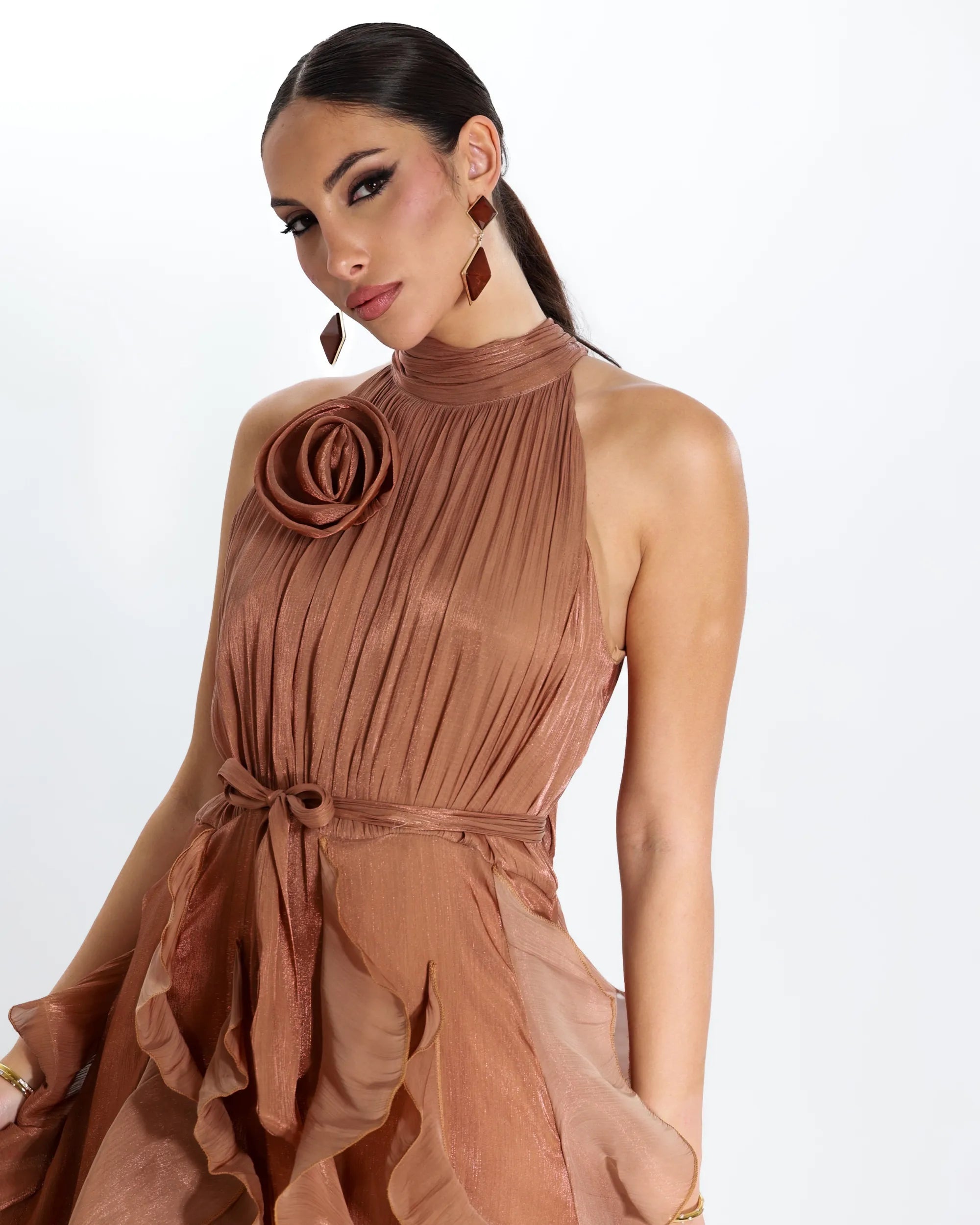CLOE- ABITO SMANICATO IN CHIFFON