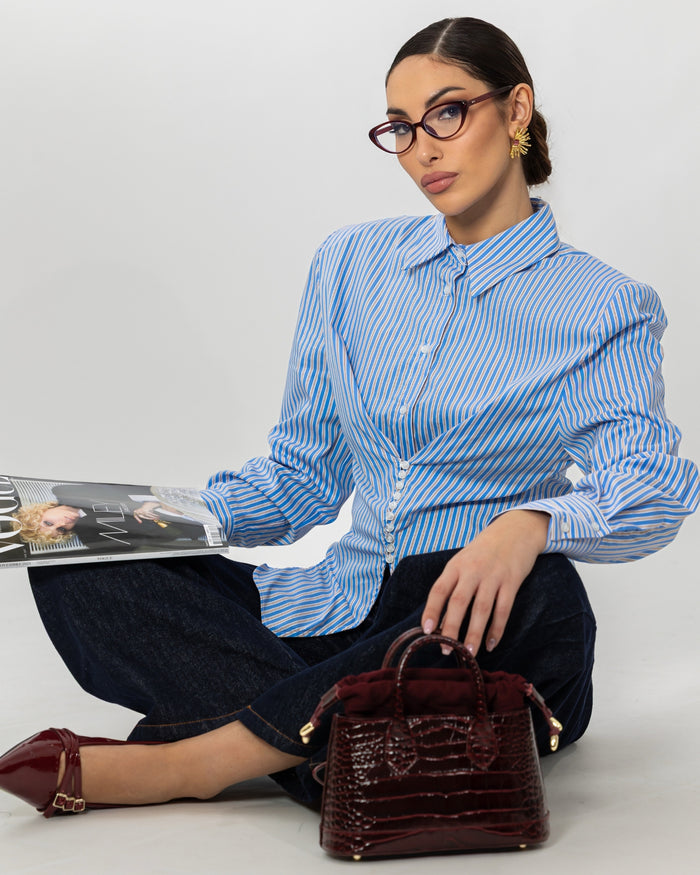 CAMICIA A CORSETTO RIGATA
