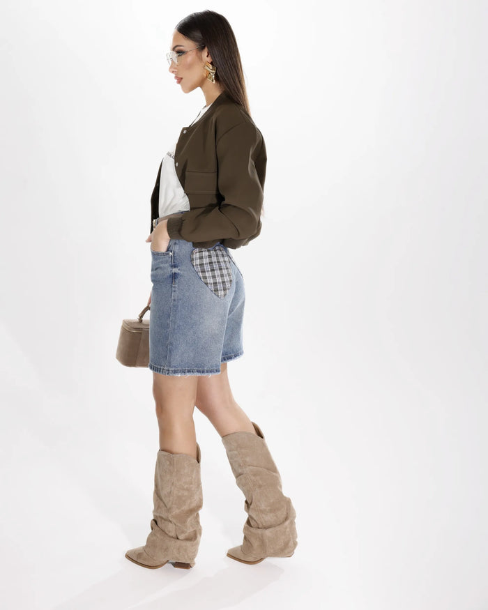 ELLI - JEANS BERMUDA TASCA CUORE
