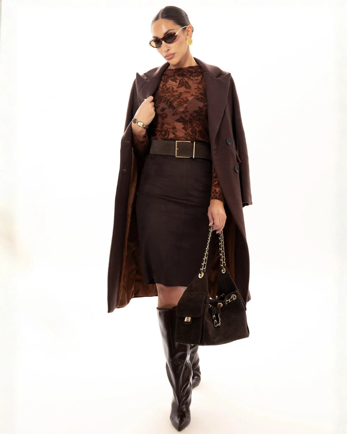 AUDREY SUEDE DARK CHOCOLATE