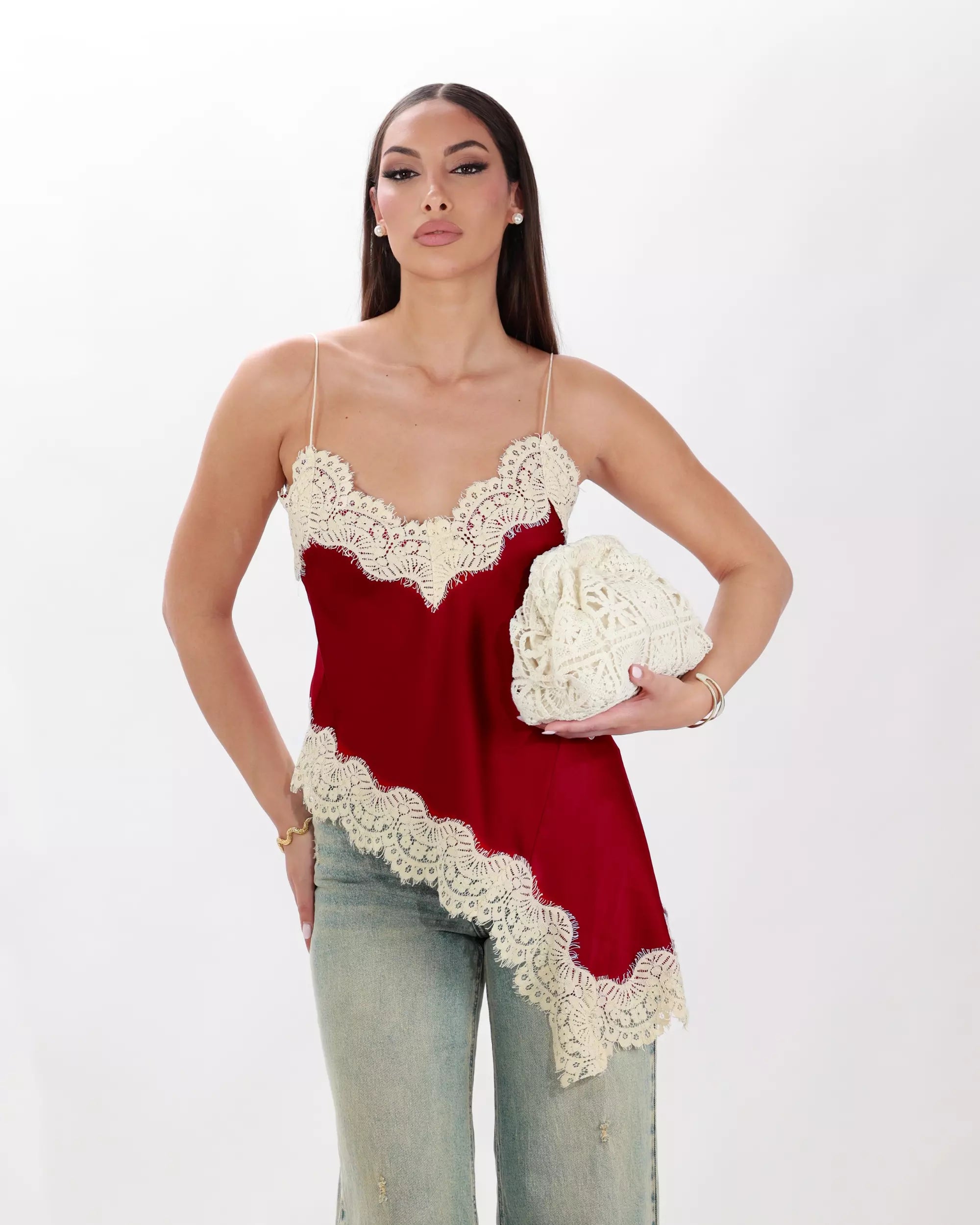 DEA- TOP CON PIZZO ASIMMETRICO