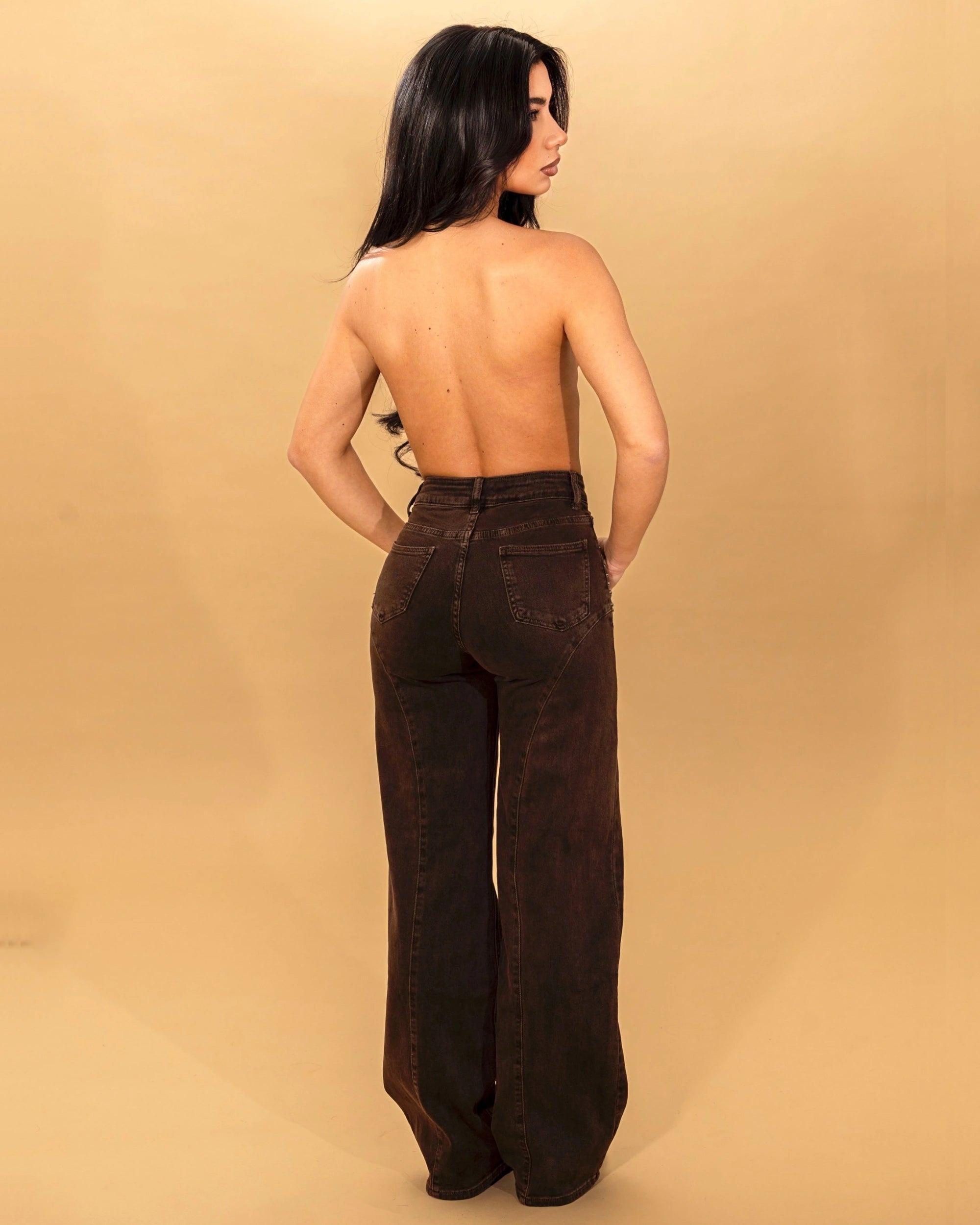 JENNY - JEANS CON BORCHIE WIDE LEG