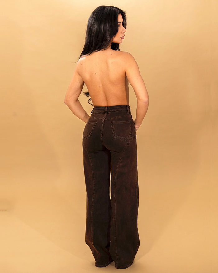 JENNY - JEANS CON BORCHIE WIDE LEG
