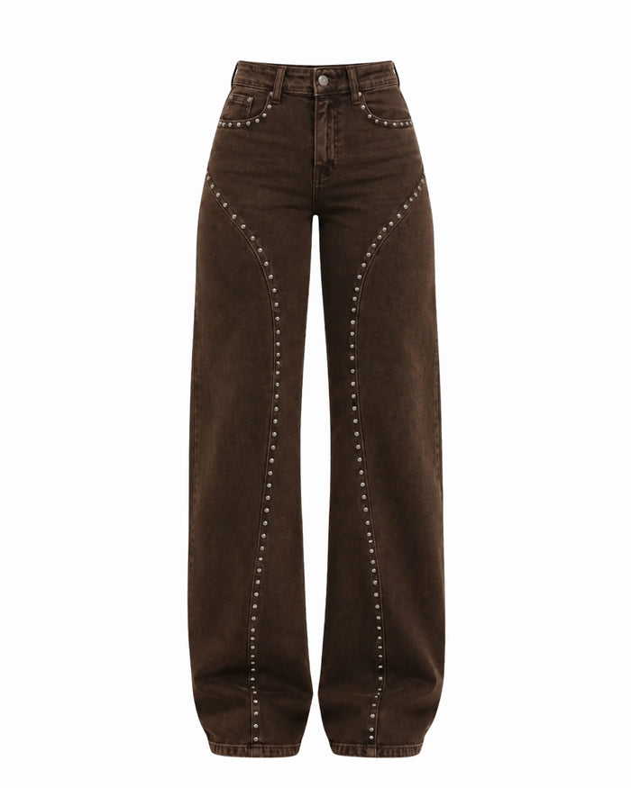 JENNY - JEANS CON BORCHIE WIDE LEG