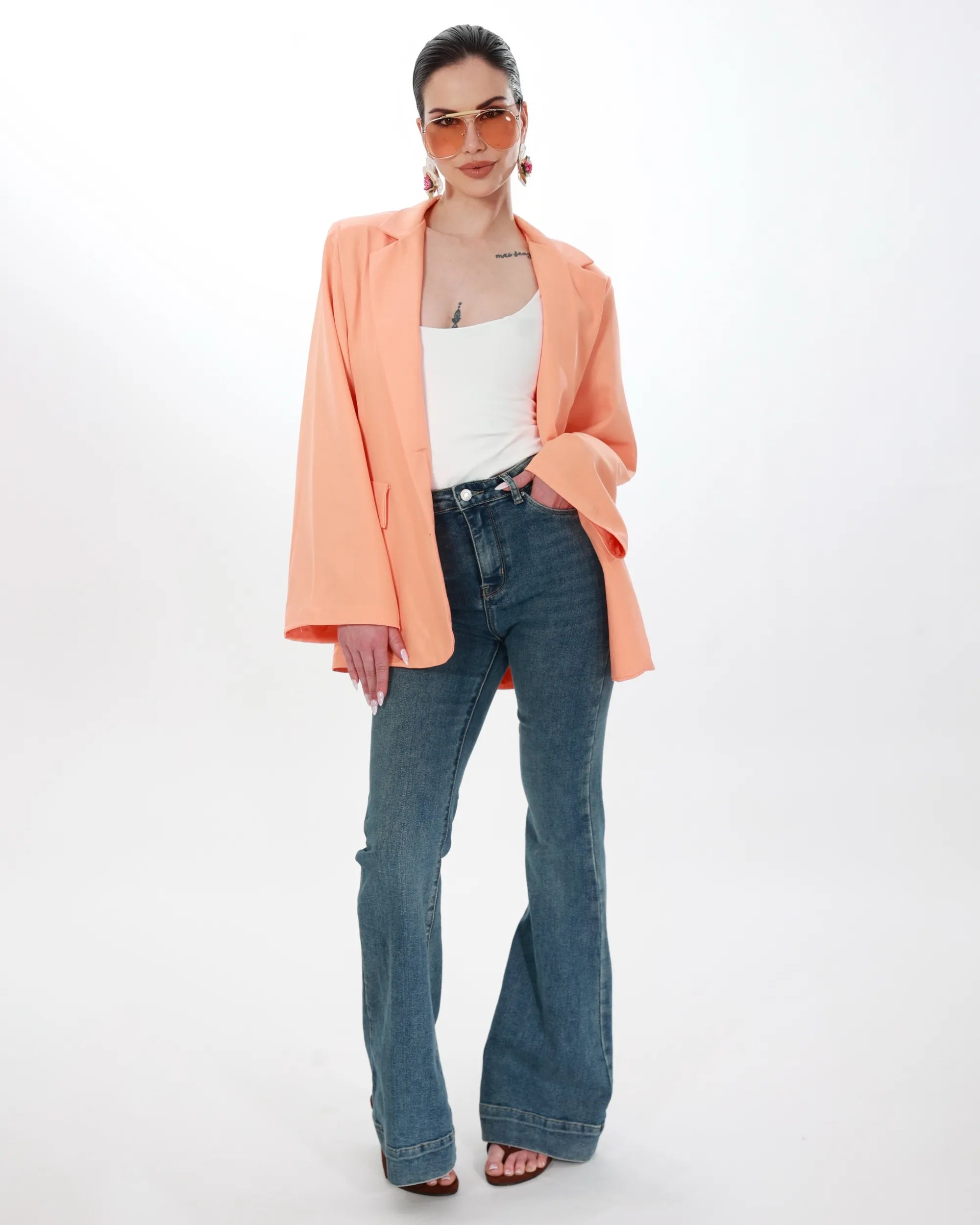 NINA - JEANS A ZAMPA PUSH-UP