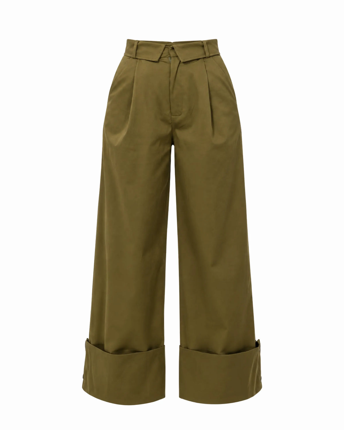 PANTALONE SAFARI PALAZZO CON RISVOLTO