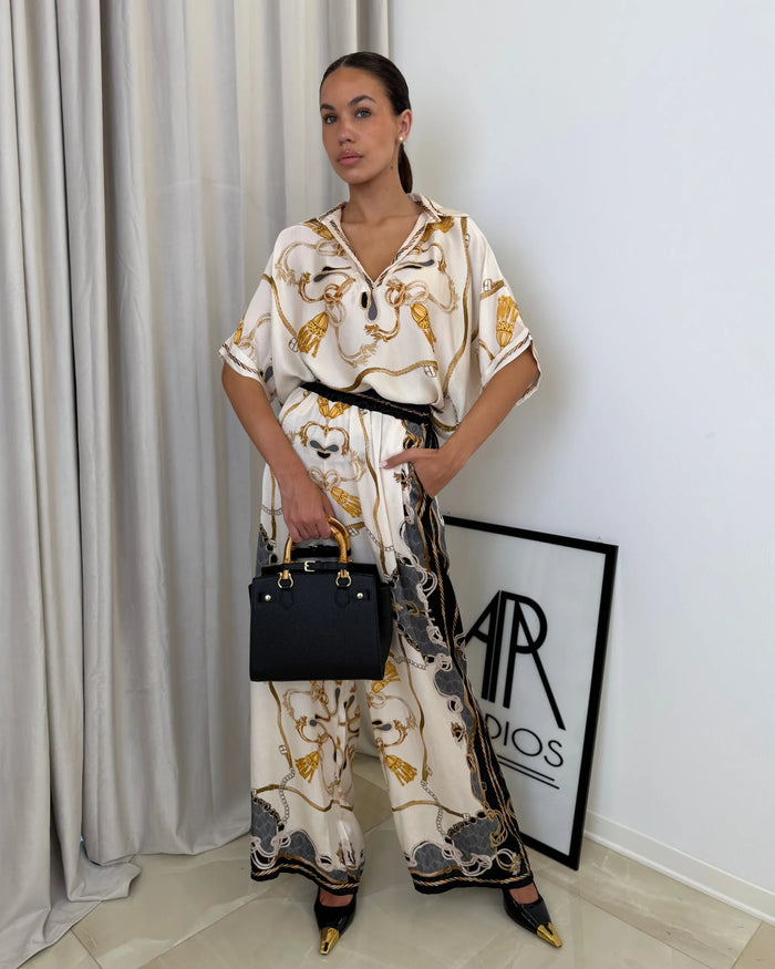 PREMIERE MARBELLA - PANTALONE MISTO SETA