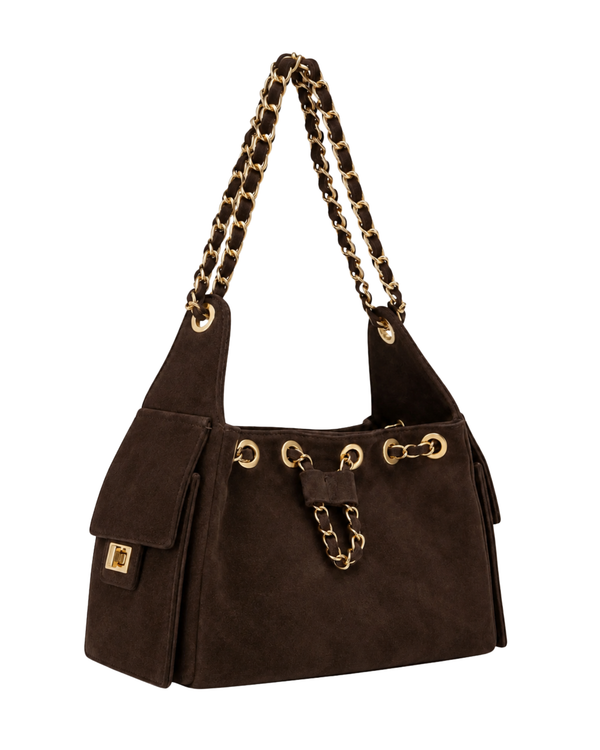 AUDREY SUEDE DARK CHOCOLATE