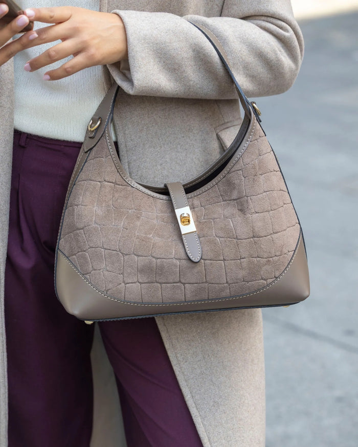 VIRGINIA CROCO SUEDE BIG