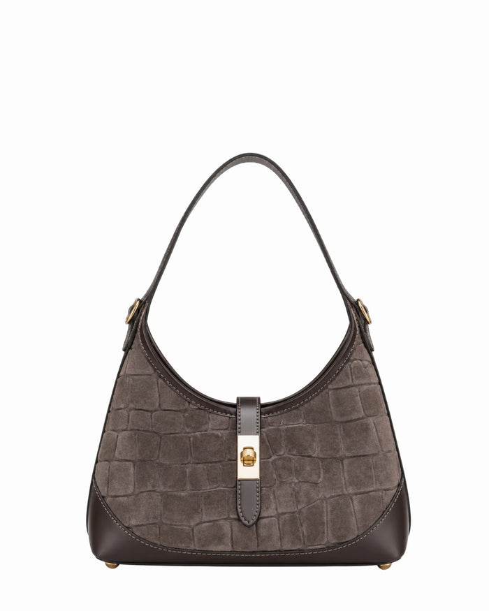VIRGINIA CROCO SUEDE SMALL