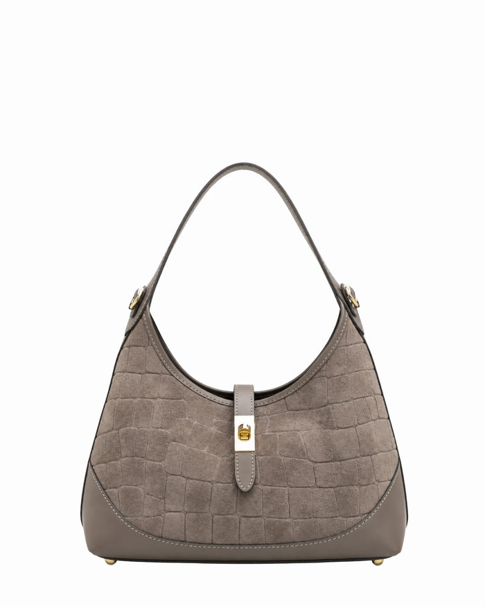VIRGINIA CROCO SUEDE SMALL