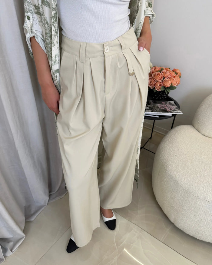 MAELI- PANTALONE BEIGE